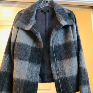 Grey Plaid Wool and Alpaca Jacket